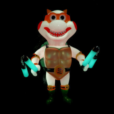 【蓄光】アーティストトイ ミュータント・ニンジャ・タートルズ　ミケランジェロ　蓄光　ソフビ　izumonster イズモンスター　bigboystoys code coner