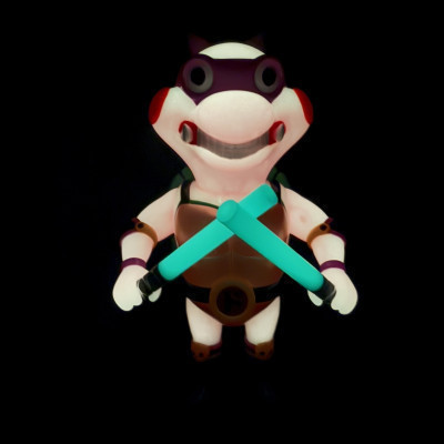 【蓄光】アーティストトイ ミュータント・ニンジャ・タートルズ　ドナテロ　蓄光　ソフビ　izumonster イズモンスター　bigboystoys code coner